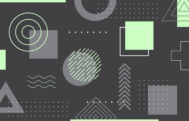 Flat geometric decorative memphis background