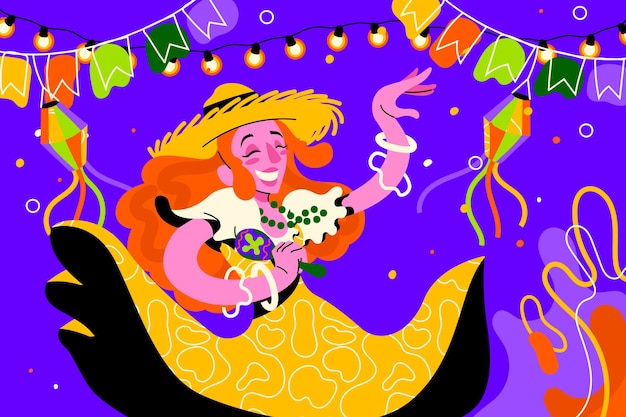Flat illustration for brazilian festas juninas celebrations