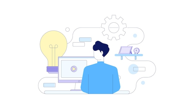 Flat illustration of online courses