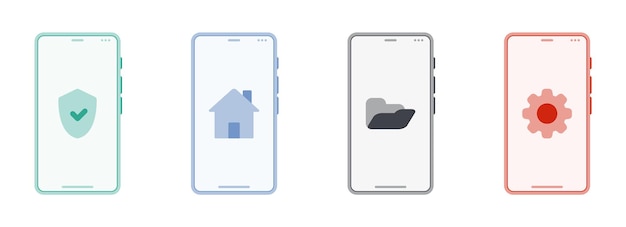 Flat illustration on a theme phone smartphone