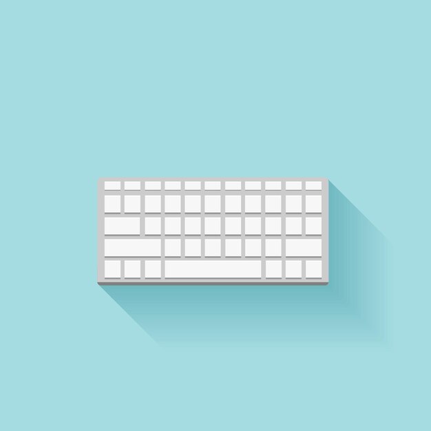 Flat keyboard icon with shadow