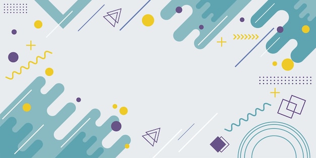 Flat memphis geometric modern background vecto