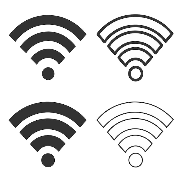 Flat set of wifi symbol internet warless icon design