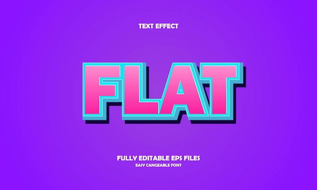 flat text effect design template