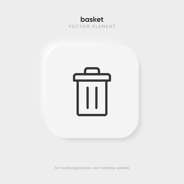 Flat trash delete recycle cleaning clean erase cross vector icon symbol sign emblem button