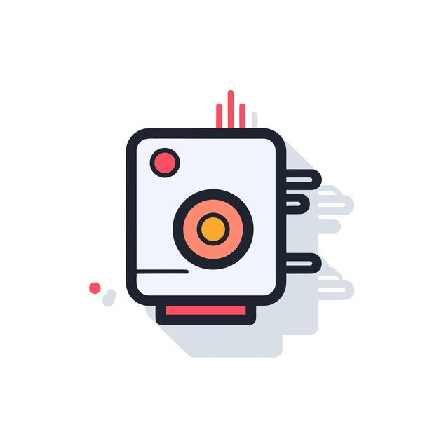 Flat vector icon a minimalist vector icon with a white and orange color scheme featuring