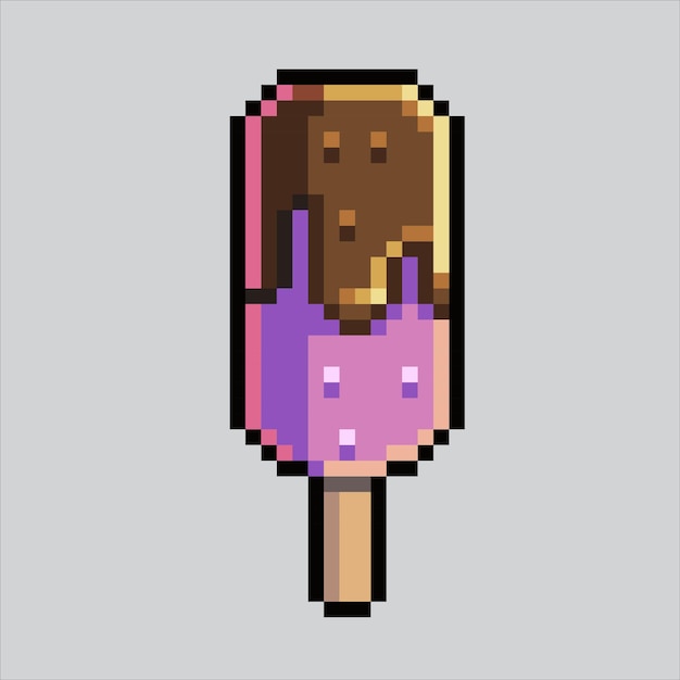 Flexible Editable vector ice cream pixel art for game development graphic design