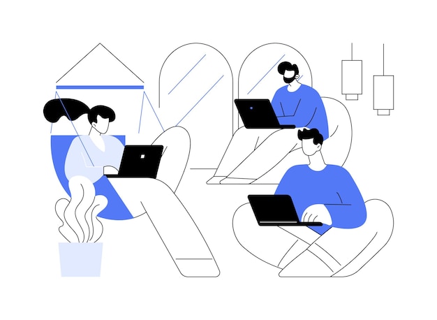 Flexible office isolated cartoon vector illustrations
