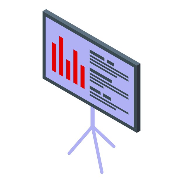 Flipchart showing growing bars graph for business presentation