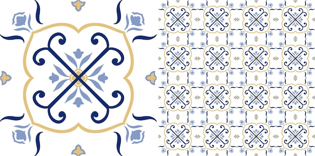 Floral decorative seamless tile pattern design