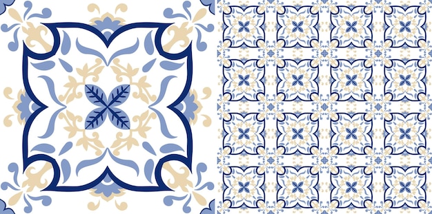 Floral decorative seamless tile pattern design