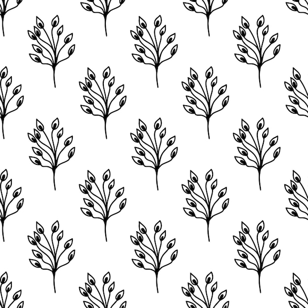 Floral seamless pattern. Isolated on white background. Vector stock illustration.