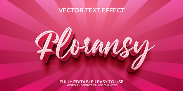floransy fully editable 3d vector text effect
