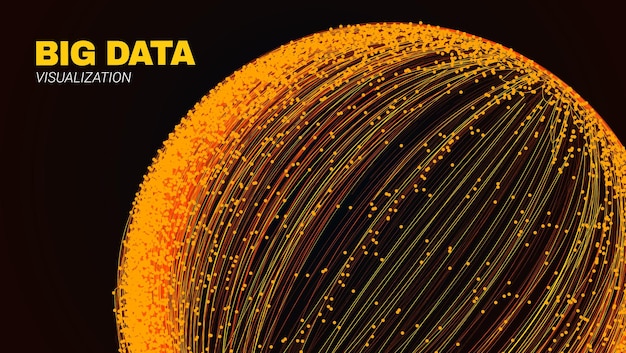 Flow of big data particles circular design