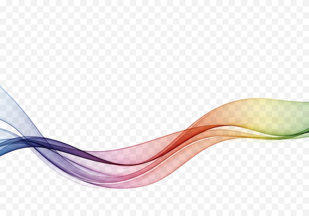 Flow of wavy lines in rainbow colors Abstract transparent wave background