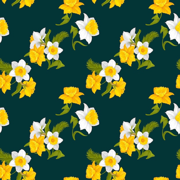 flower design for scarf and textile print seamless pattern background vector