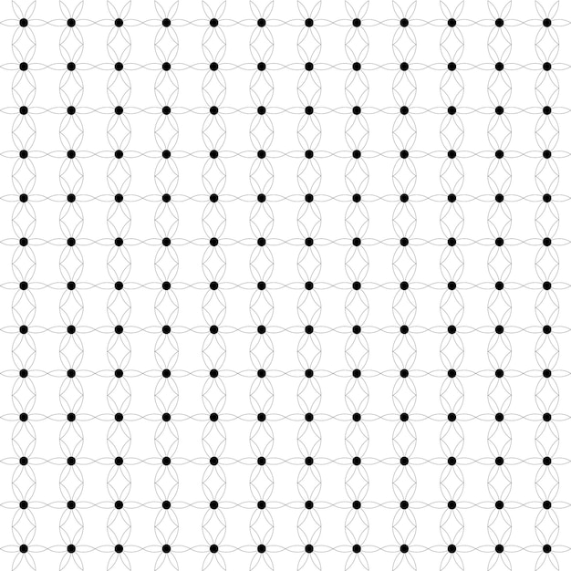 Flower seamless pattern Repeating geometric leaf Black floral on white background