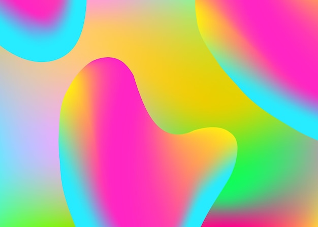 Fluid dynamic. Holographic 3d backdrop with modern trendy blend