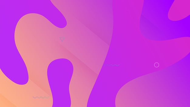 Fluid Layout. Blue Trendy Banner. Flow Landing Page. Flat Horizontal Composition. Memphis Element. Abstract Screen. Geometric Paper. Art Dynamic Poster. Violet Fluid Layout