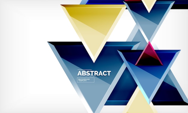 Flying triangles compostion geometric background