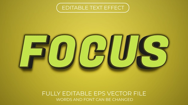 Focus text effect