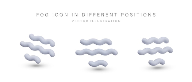 Fog icon in cartoon style Sign for website weather forecast application