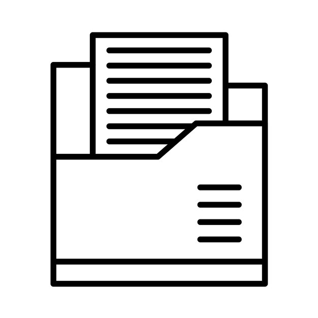 Folder Files Line Illustration