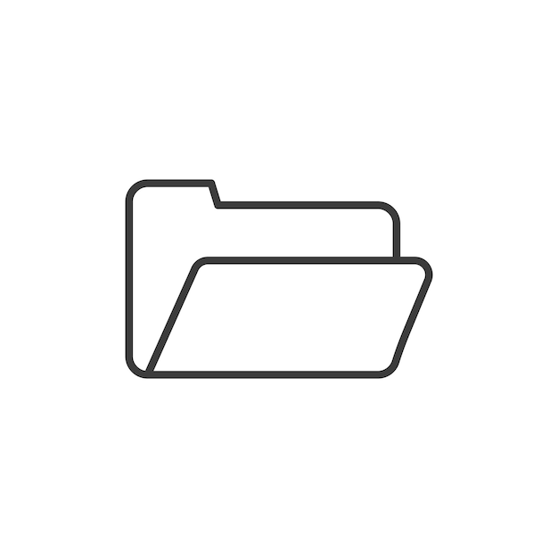 Folder icon set computer data file vector symbol simple project web folder sign in black filled and outlined style