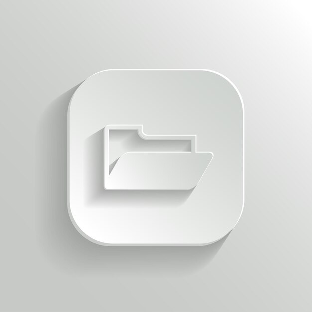 Folder icon vector white app button