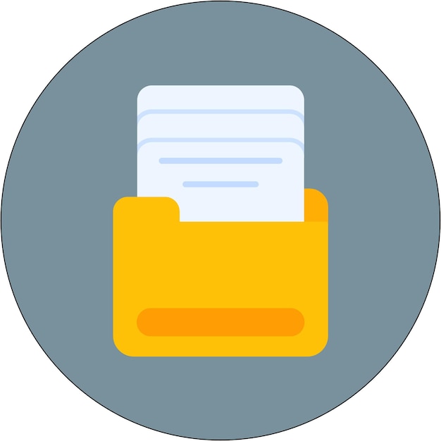 Folder with Files Vector Illustration Style