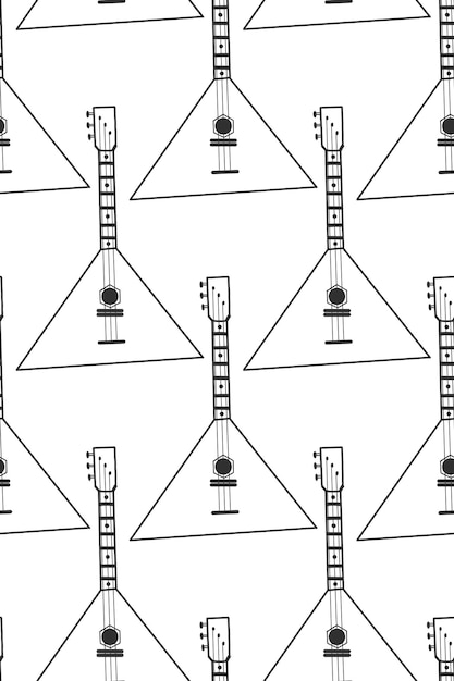 Folk musical instruments stringed musical instrument balalaika all objects are hand drawn in vector