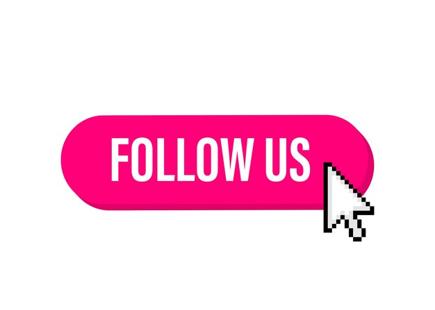 Follow us megaphone banner in 3D style on white
