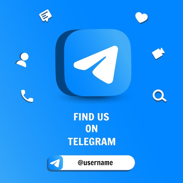 Follow us on telegram poster in vector illustration
