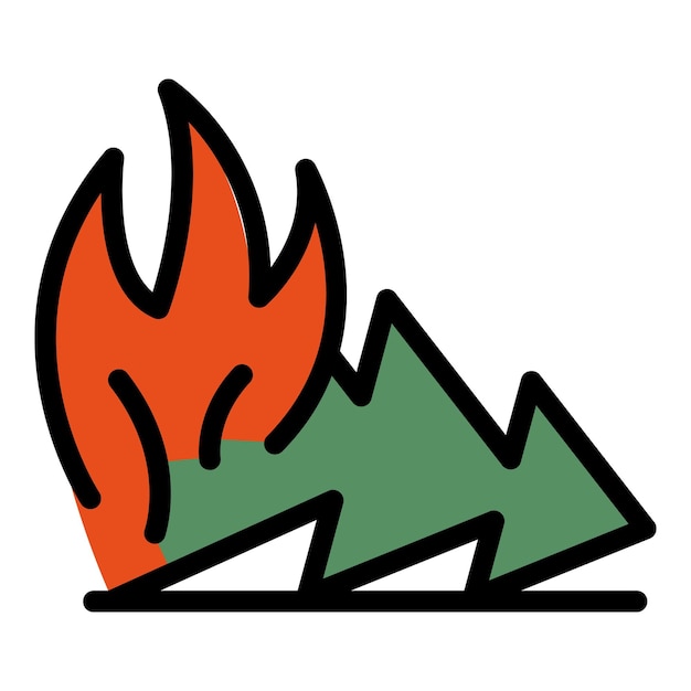 Forest blaze icon Outline forest blaze vector icon for web design isolated on white background color flat