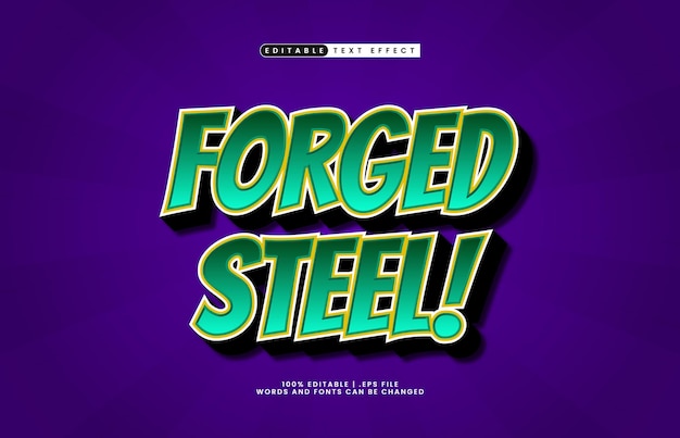 forged steel editable text effect with a knight and game text style