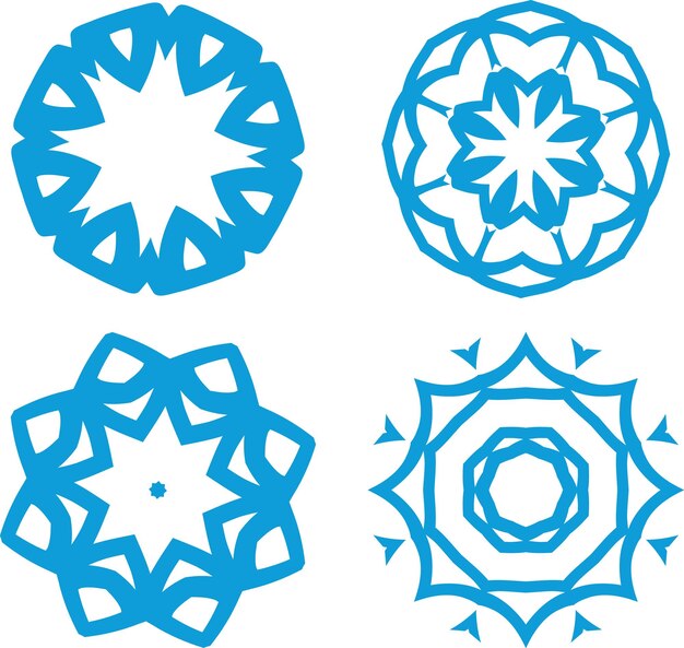 Four Decorative Objects In Vector Format Isolated On Transparent Background
