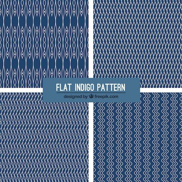 Four indigo patterns
