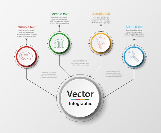 Four steps abstract infographics number options template