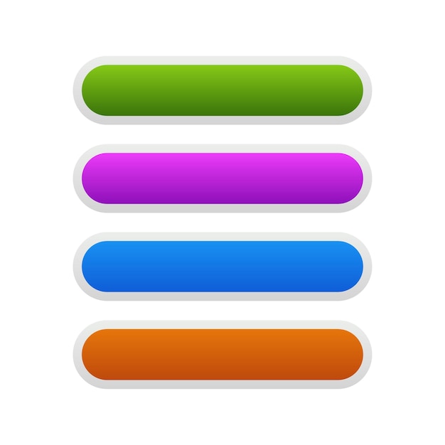 four web buttons PNG