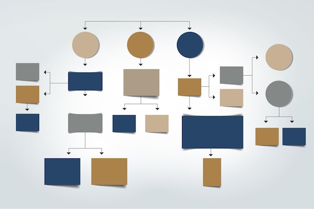 Fowchart Blue Colored shadows scheme
