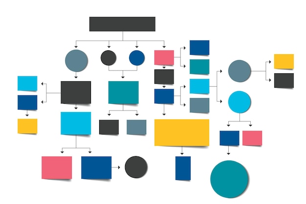 Fowchart Blue Colored shadows scheme