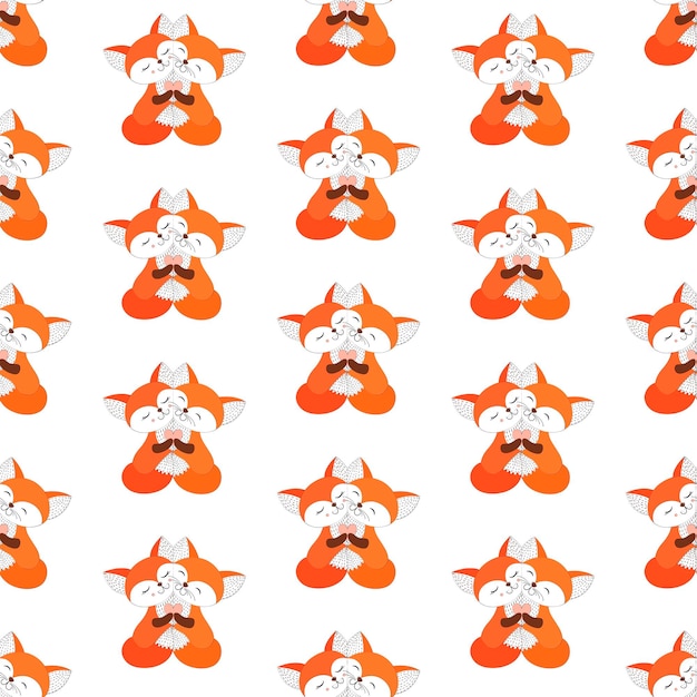 fox seamless vector patternvector background