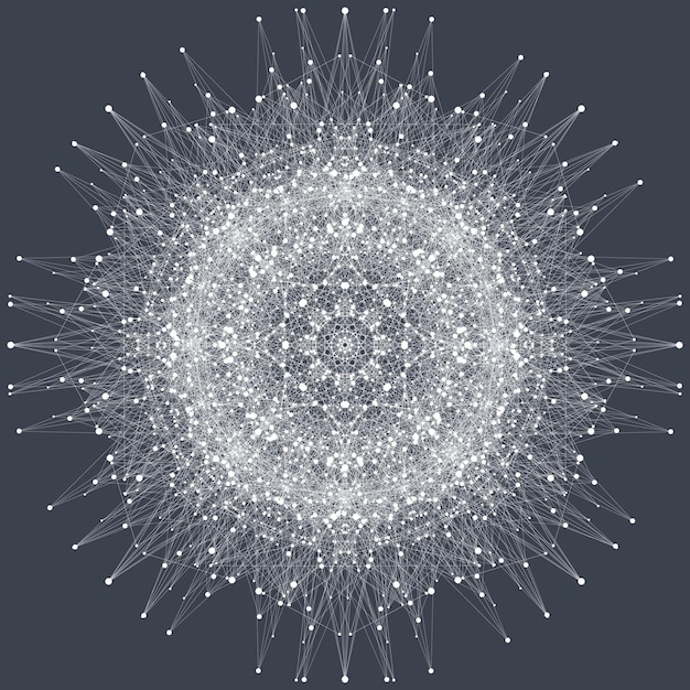 Fractal element with compounds lines and dots Big data complex Graphic abstract background communication Minimal array Digital data visualization Dynamic motion vector illustration