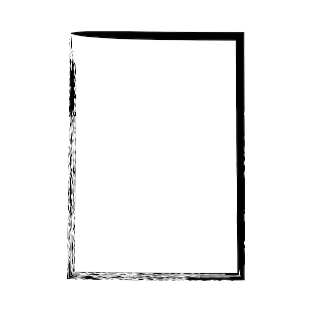 Frame border grunge shape icon vertical rectangle decorative doodle element for design
