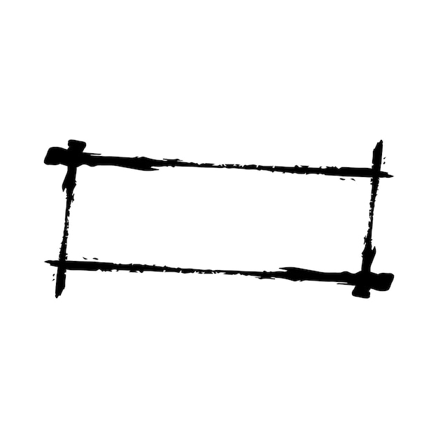 frame rectangle elongated texture element outline border grunge shape icon decorative doodle