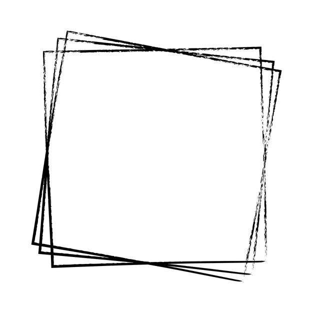 frame square icon element abstract outline border grunge shape icon decorative doodle for design in vector illustration