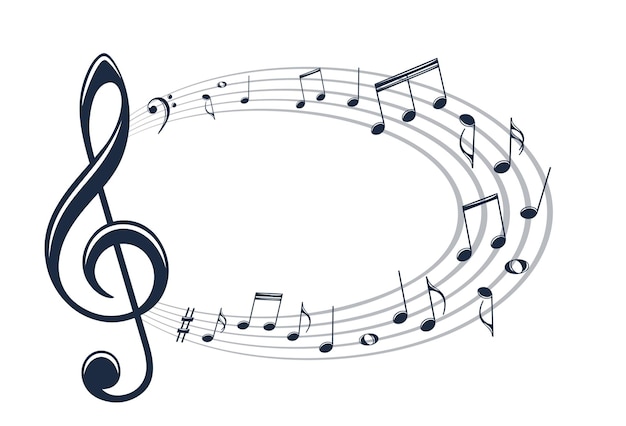 Frame with stylized musical notes