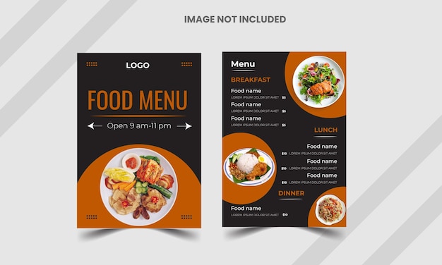 Free vector beautiful food menu card design template