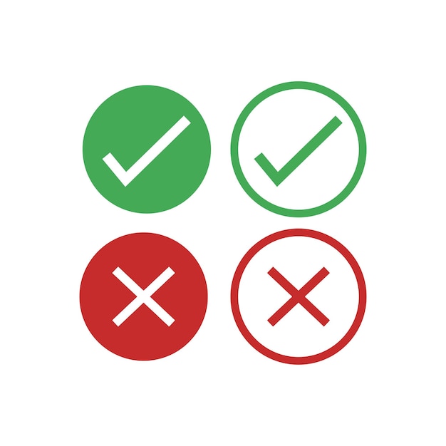 Free vector check mark and cross circles