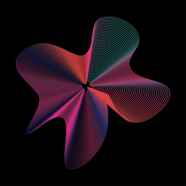 Free vector colorful wave curves